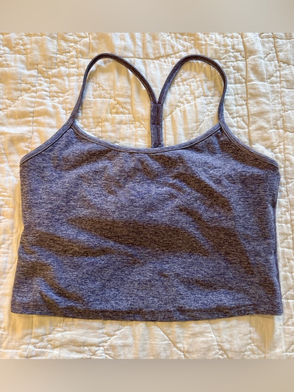 Beyond Yoga Spacedye Slim Racerback Cropped Tank blue grey